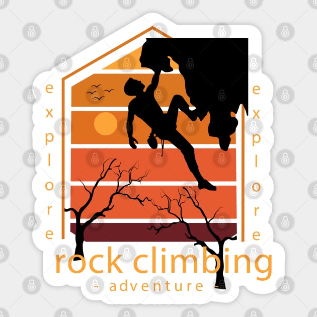 Rock Climbing Adventure Sticker by Mako Design 